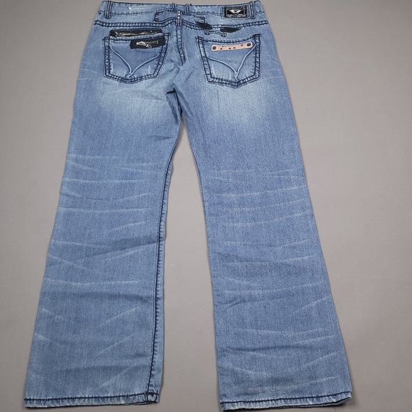 $400 Robins Jean D5484 Straight Born To Be Wild Loose Straight Made In USA 38x33 - Picture 3 of 12